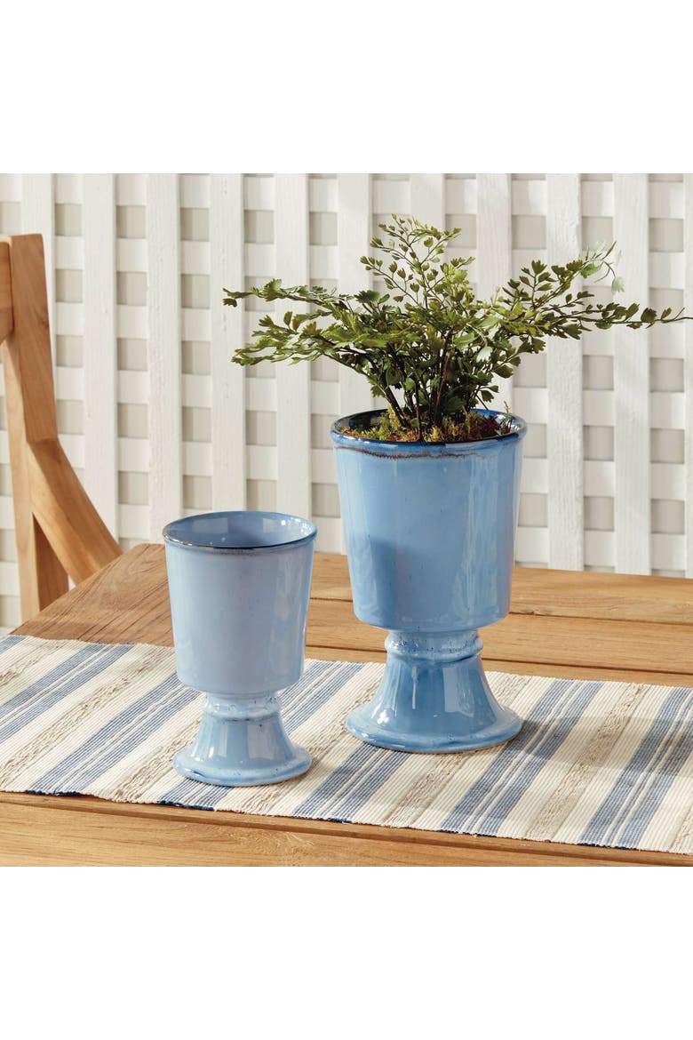 KELCY FOOTED CACHEPOTS Set of 2, Alternate, color, Blue