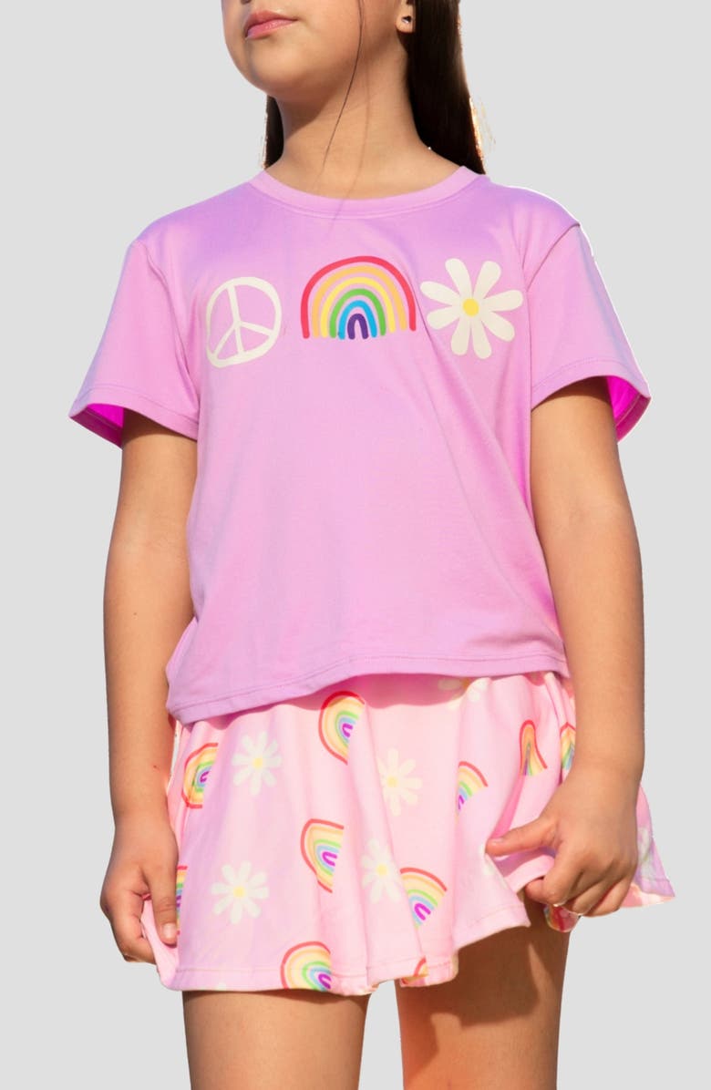 PixieLane Kids' Simply Soft Short, Alternate, color, Pink Daisy Rainbow