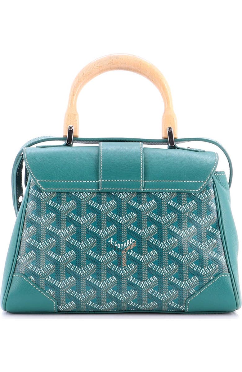 Pre-Owned Goyard Saigon Top Handle Bag Coated Canvas with Leather Mini, Alternate, color, Green
