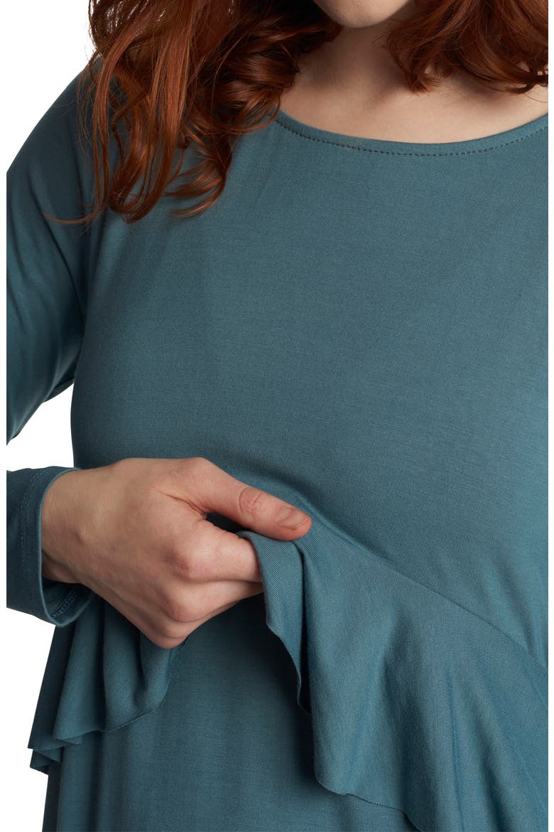 Melissa Long Sleeve Peplum Maternity/Nursing Dress, Alternate, color, MINERAL