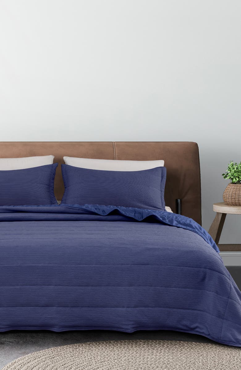 Woven & Weft Textured Quilt, Alternate, color, Navy