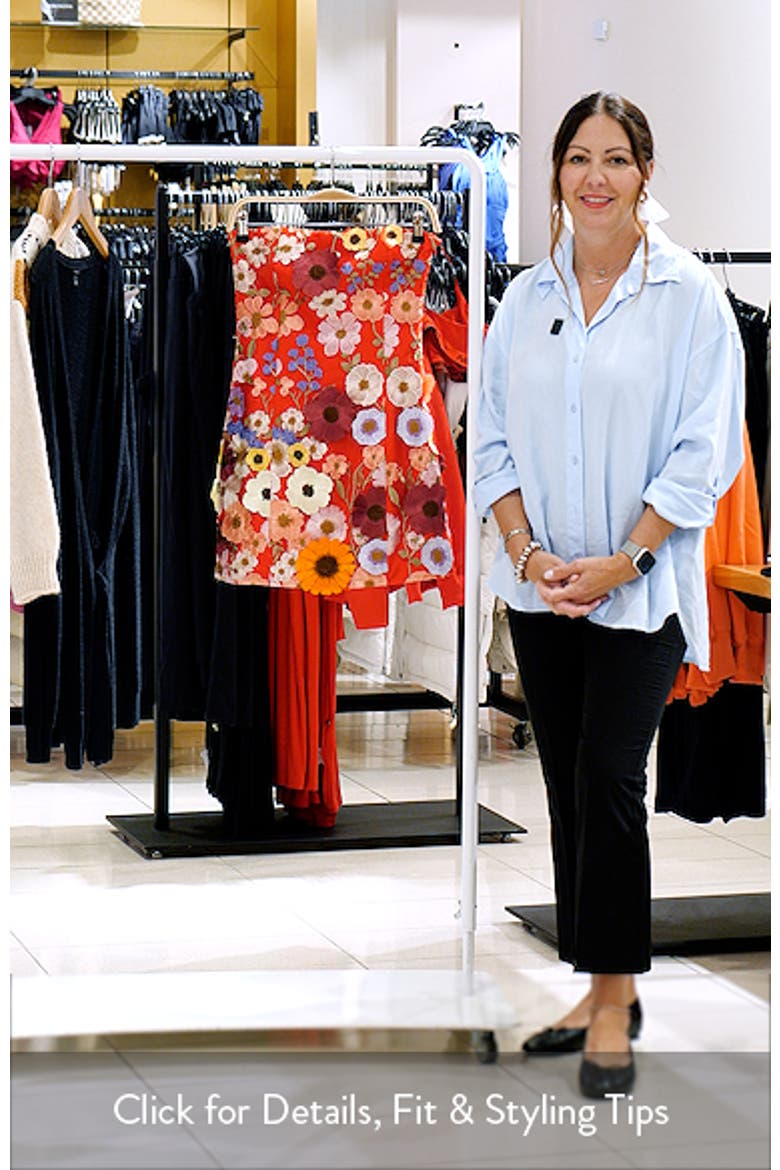 Floral Embroidery Strapless Sheath Dress video