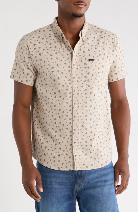 That'll Do Print Short Sleeve Button-Down Shirt