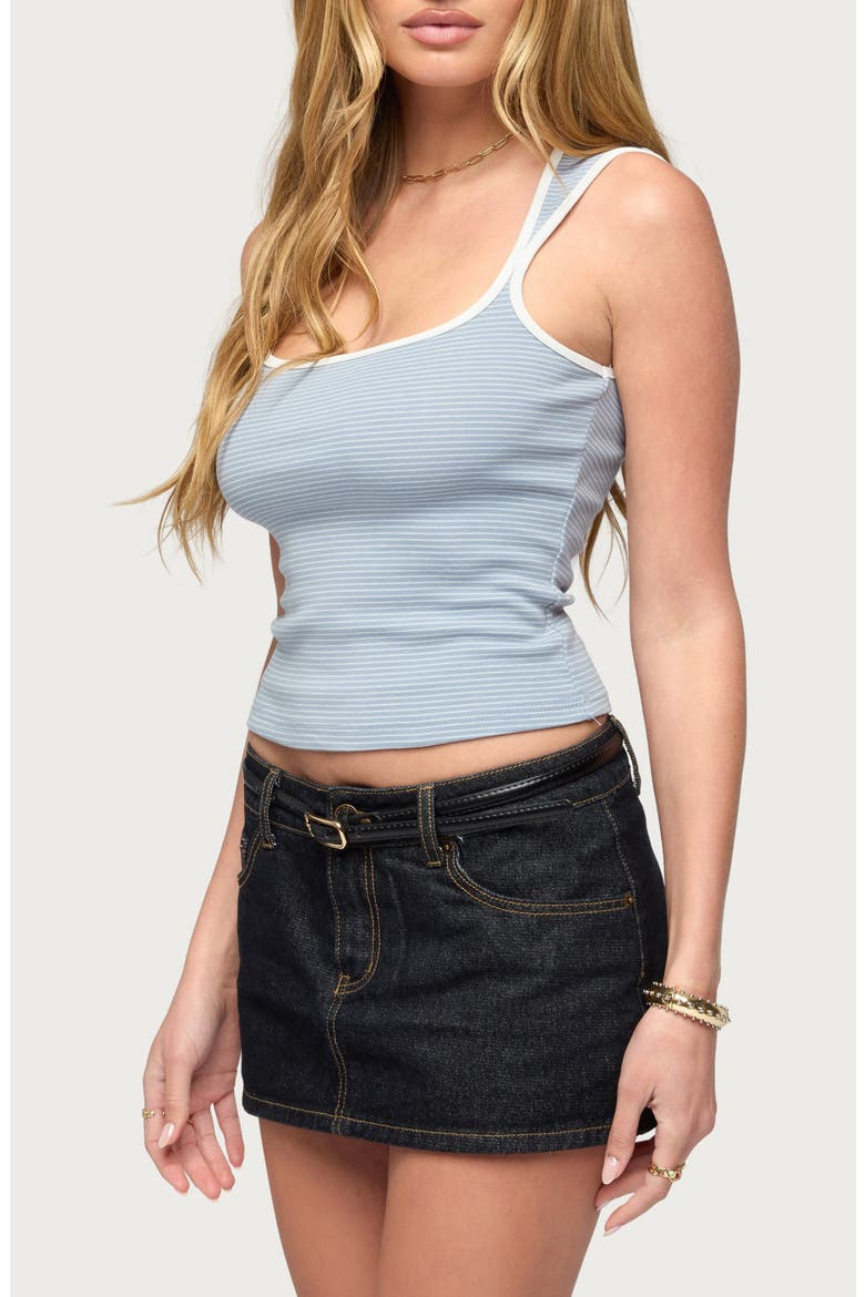 Valentina Stripe Square Neck Tank, Alternate, color, LIGHT-BLUE