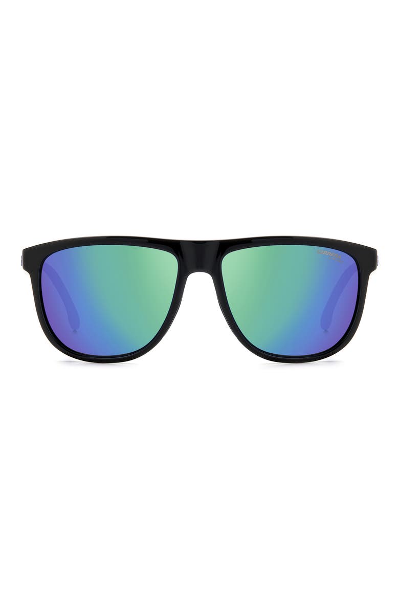 8059/S 58mm Mirrored Rectangle Sunglasses, Main, color, BLACK BLUE