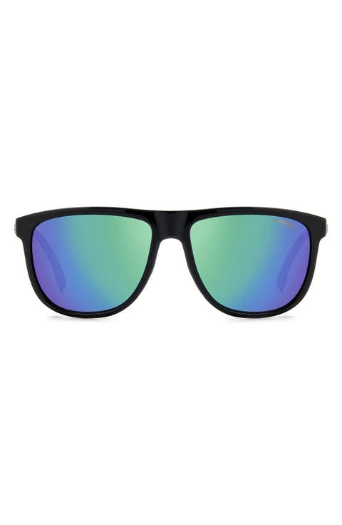 8059/S 58mm Mirrored Rectangle Sunglasses