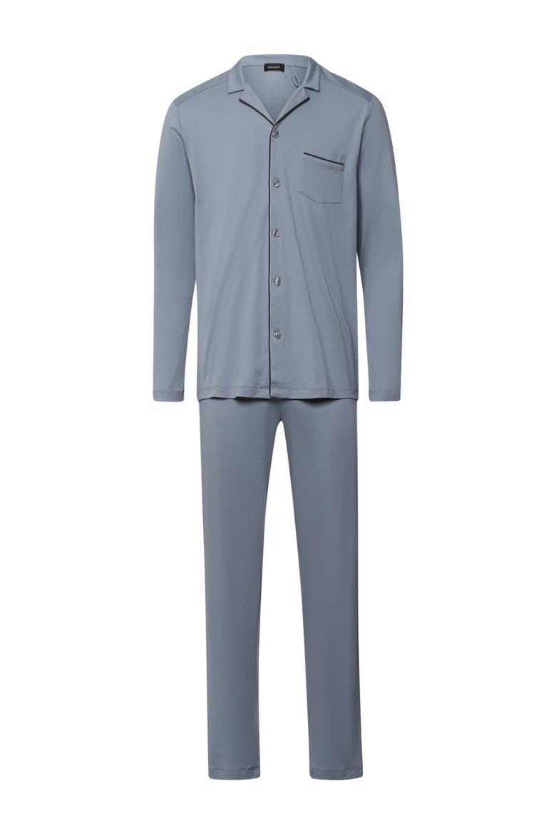 Night And Day Button Front Cotton Pajama Set, Main, color, Cliff Grey