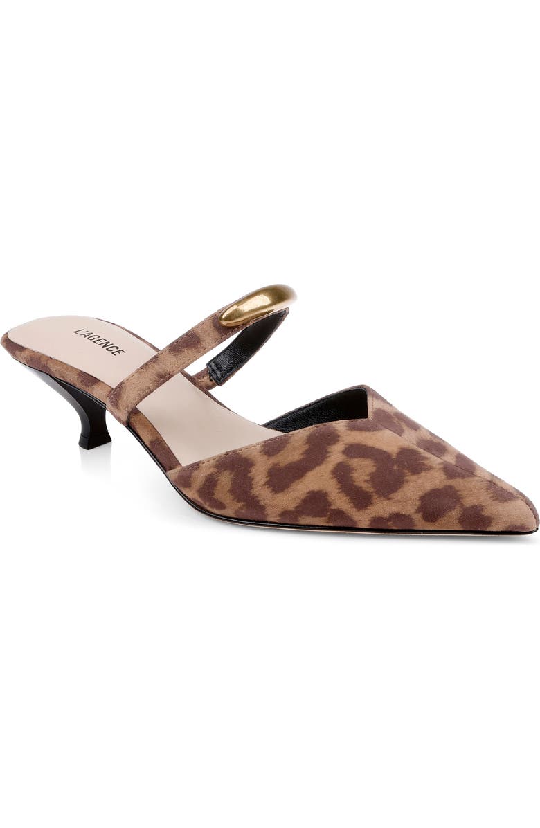 L'AGENCE Catania Mule, Main, color, Leopard Print Calf Hair