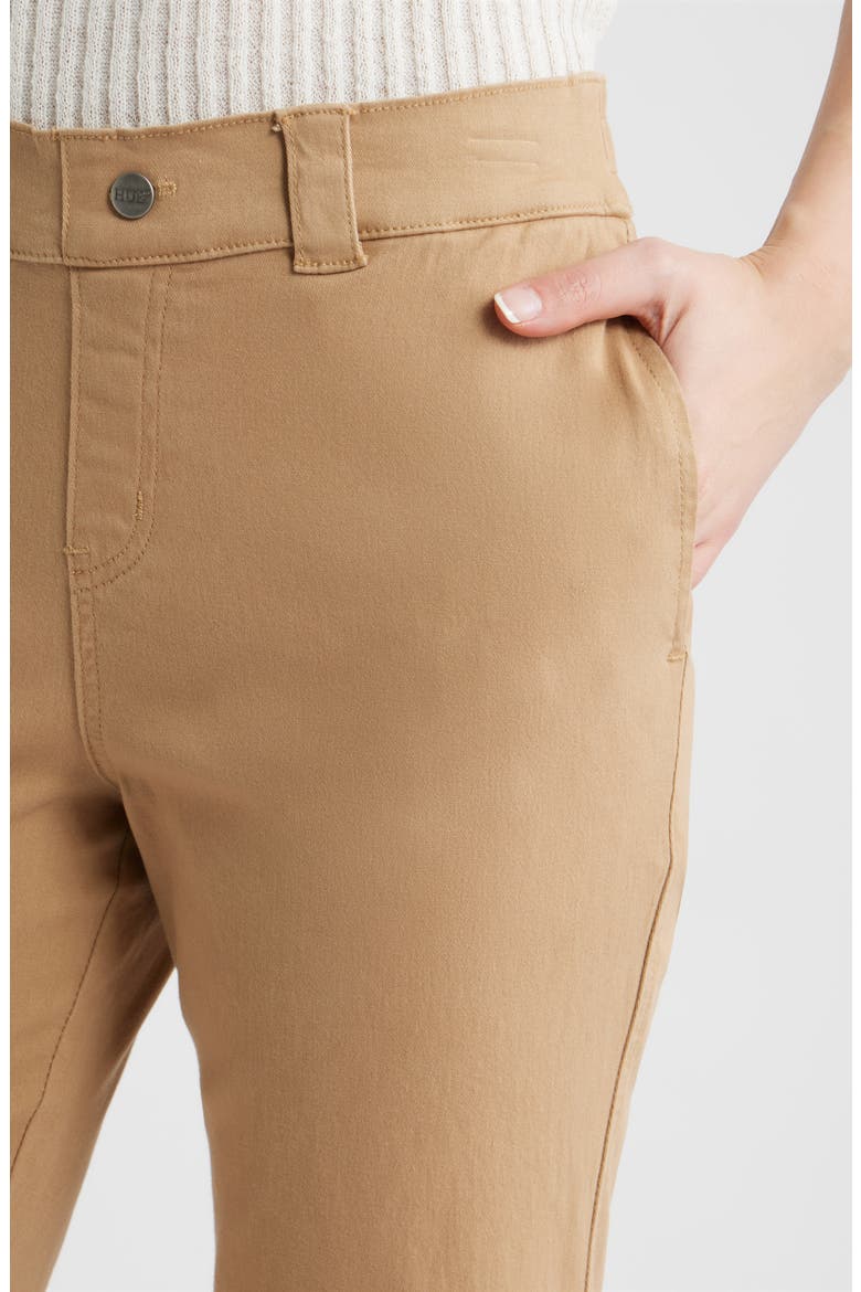 Kick Flare Stretch Cotton Pull-On Pants, Alternate, color, TANNIN