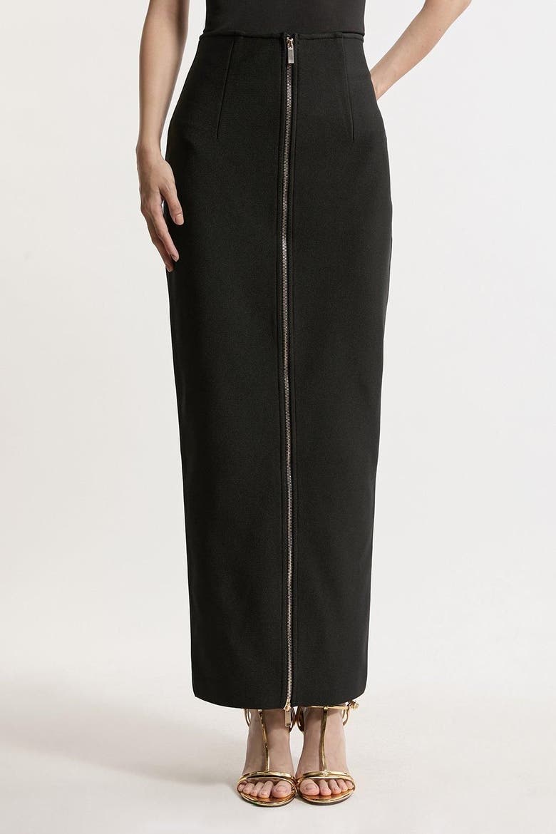 Figure Form Zip Maxi Skirt, Main, color, Black
