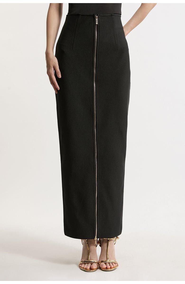 Karen Millen Figure Form Zip Maxi Skirt, Main, color, Black