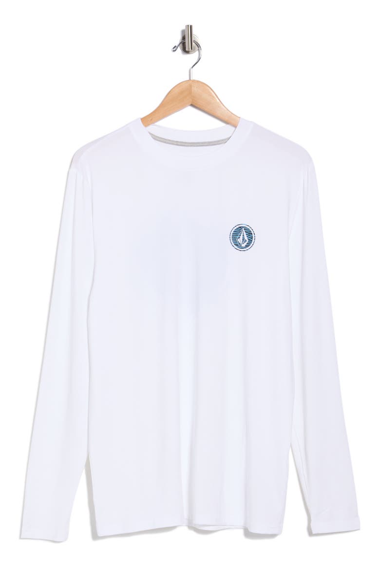 Crawdad Warp Stripe Long Sleeve Graphic T-Shirt, Alternate, color, WHITE