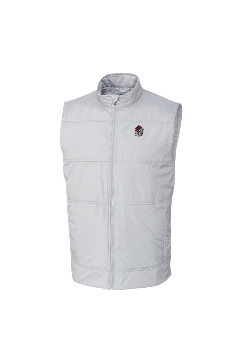 Men's Cutter & Buck Gray Georgia Bulldogs Big & Tall Stealth DryTec Full-Zip Vest, Alternate, color, Gray