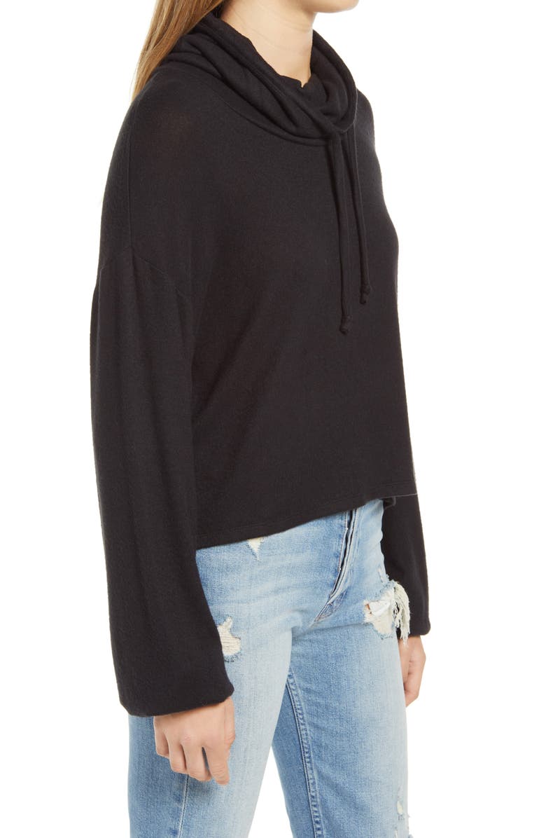 BP. Drawstring Cowl Neck Hacci Sweater, Alternate, color,