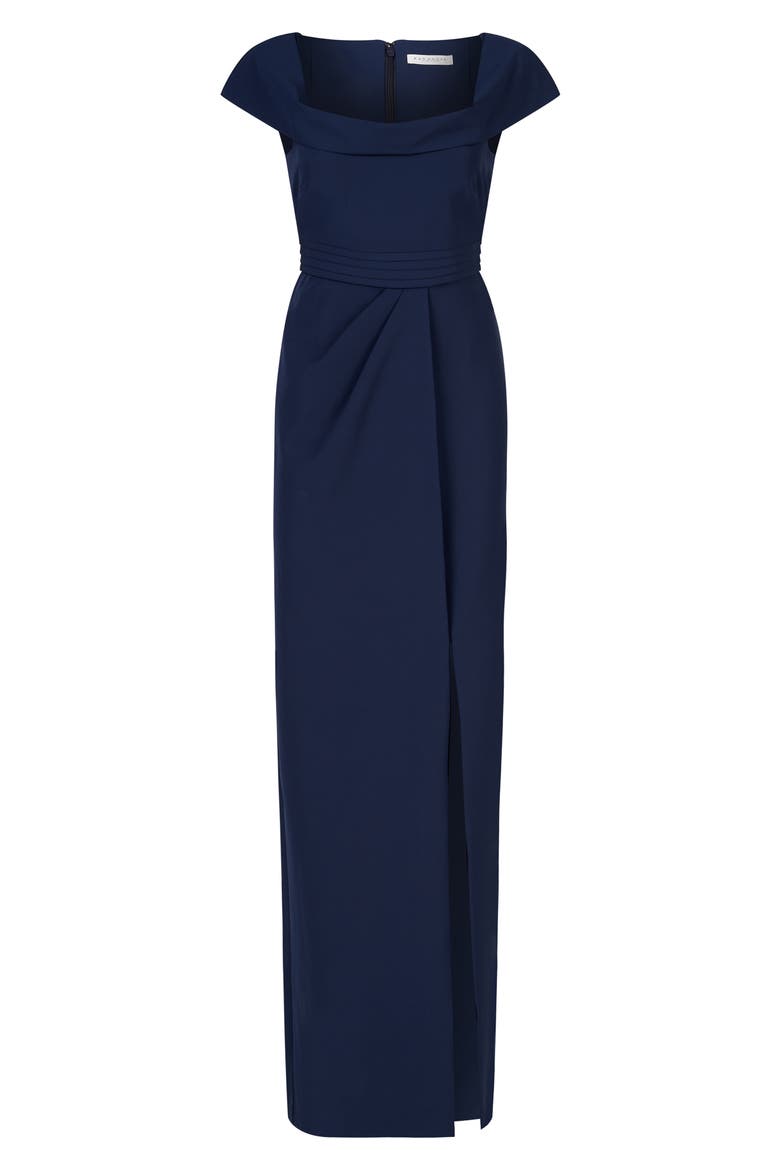 Anastasia Cap Sleeve Column Gown, Alternate, color, DARK MIDNIGHT