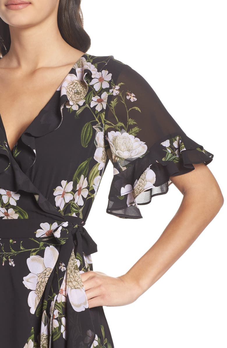 Ever New Floral Print Wrap Dress, Alternate, color,
