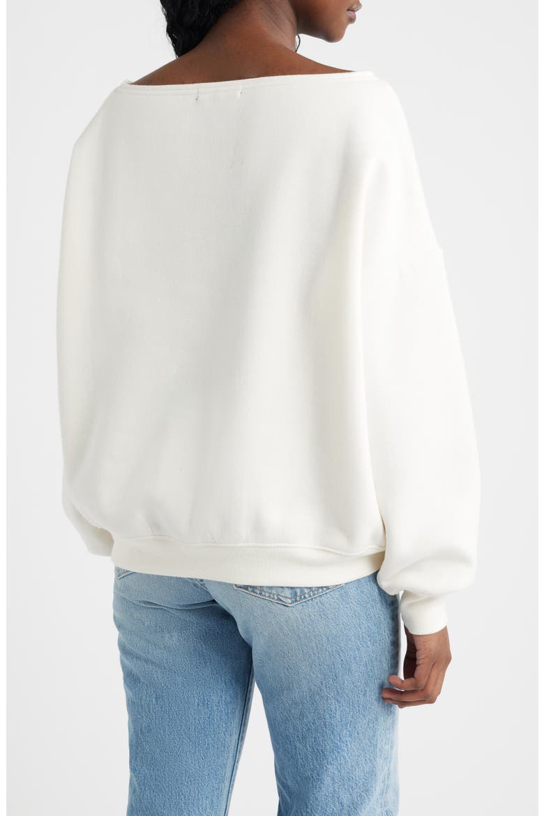 Nine Stars One Shoulder Graphic Sweatshirt, Alternate, color, MARSHMALLOW