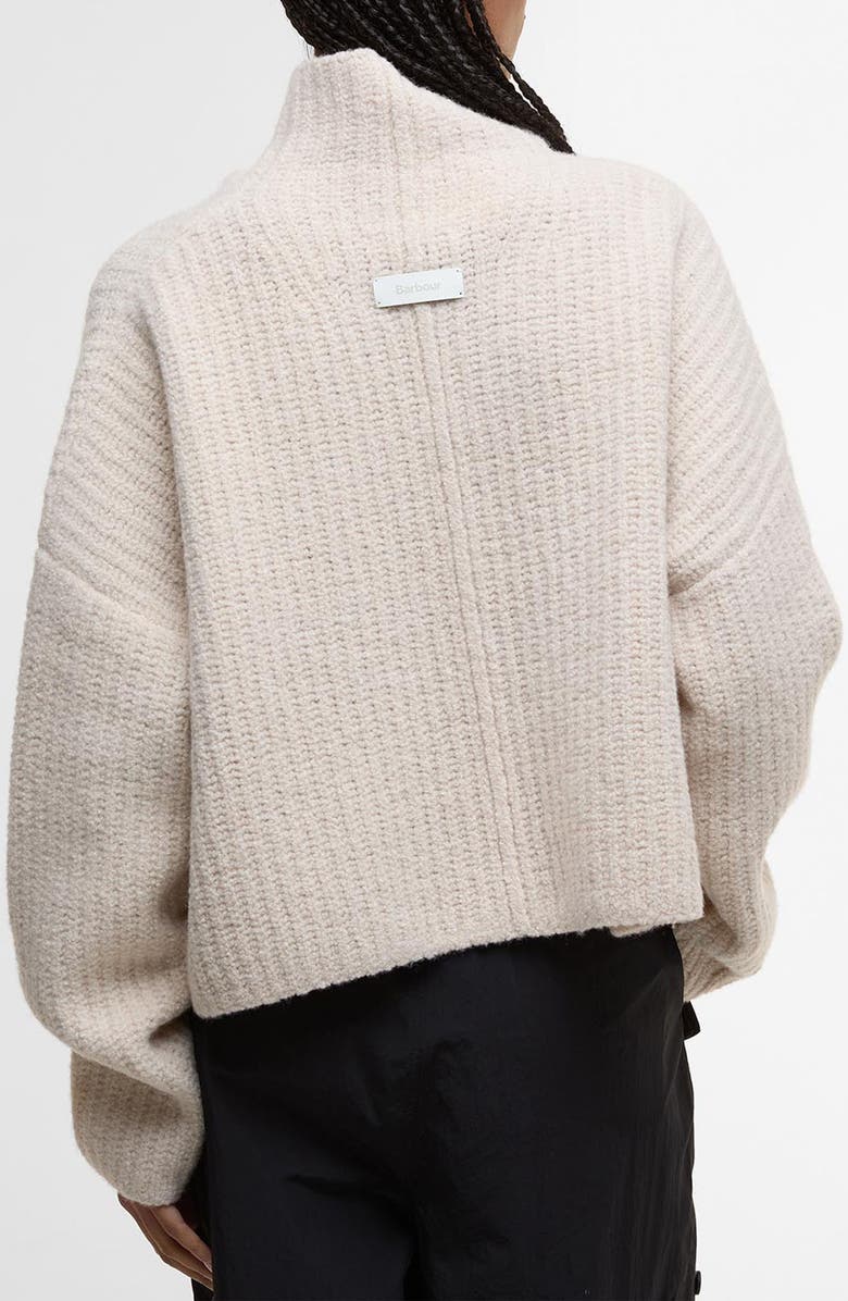 Barbour Imelda Oversize Merino Wool Blend Funnel Neck Sweater, Alternate, color, Aran