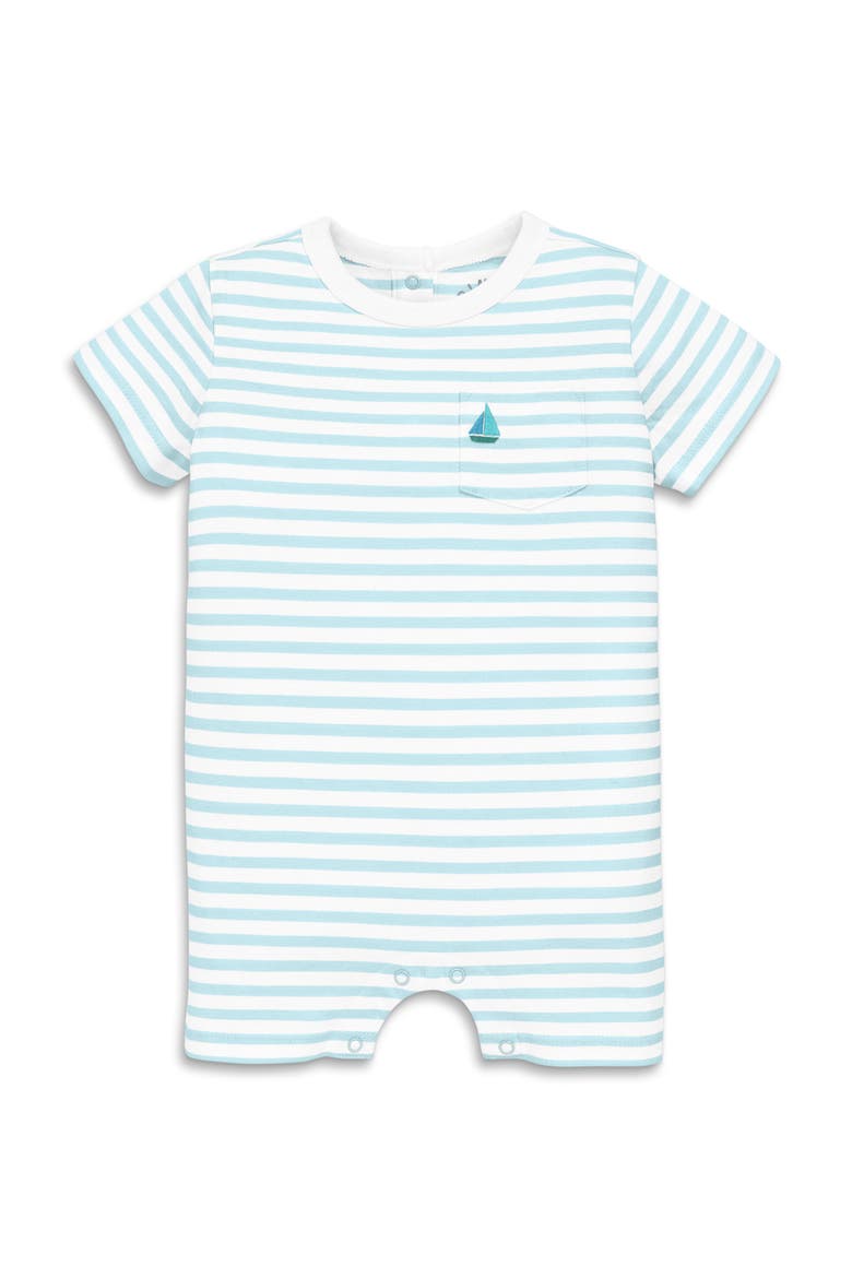Baby Embroidered Stripe Pocket Shortie, Main, color, Saltwater White Stripe