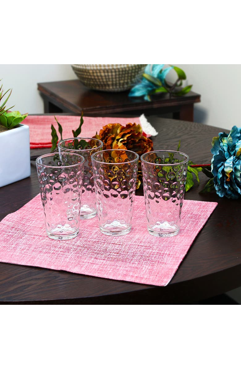 Gibson Home Great Foundations 4 Piece 16 oz. Tumbler Set in Bubble Pattern, Alternate, color, Clear