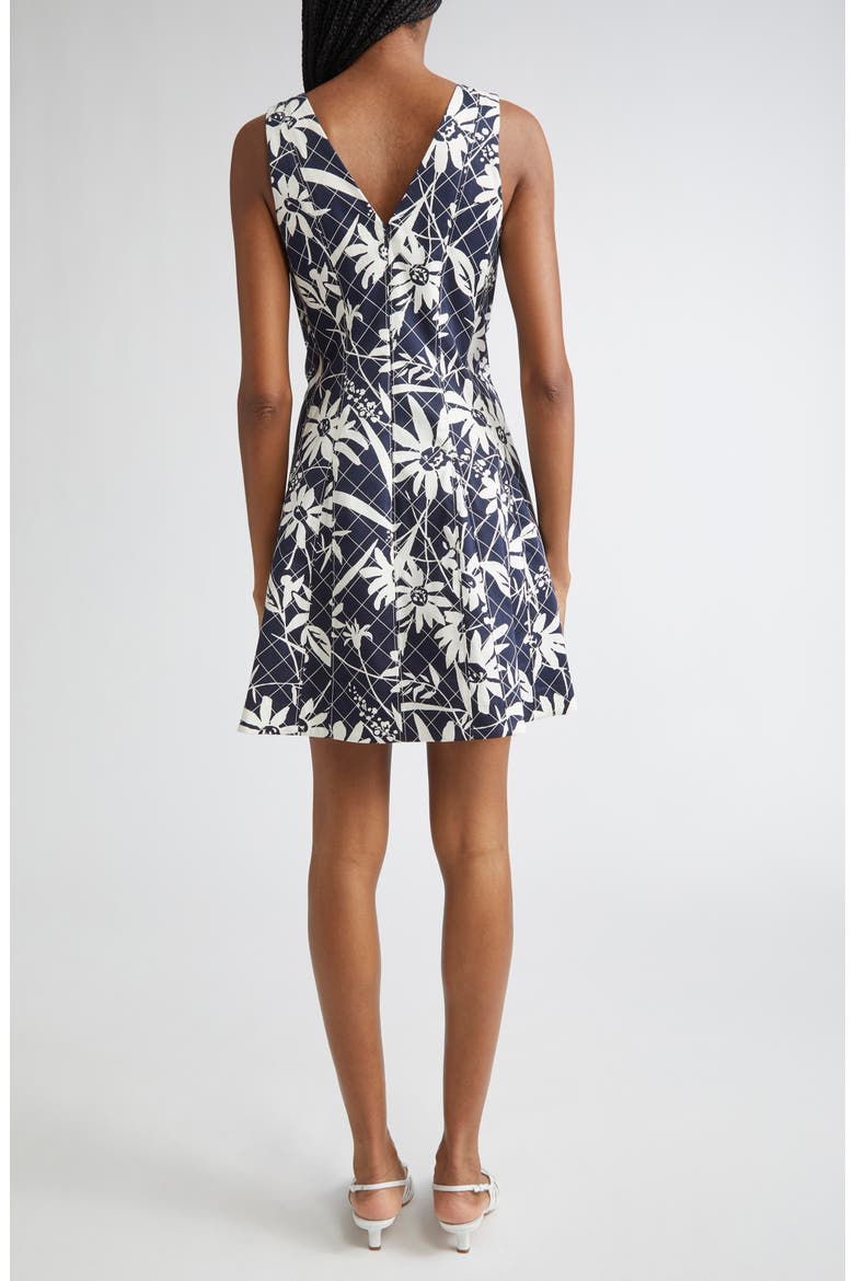 Lou Mixed Floral Sleeveless Stretch Cotton Fit & Flare Dress, Alternate, color, NAVY DOVE