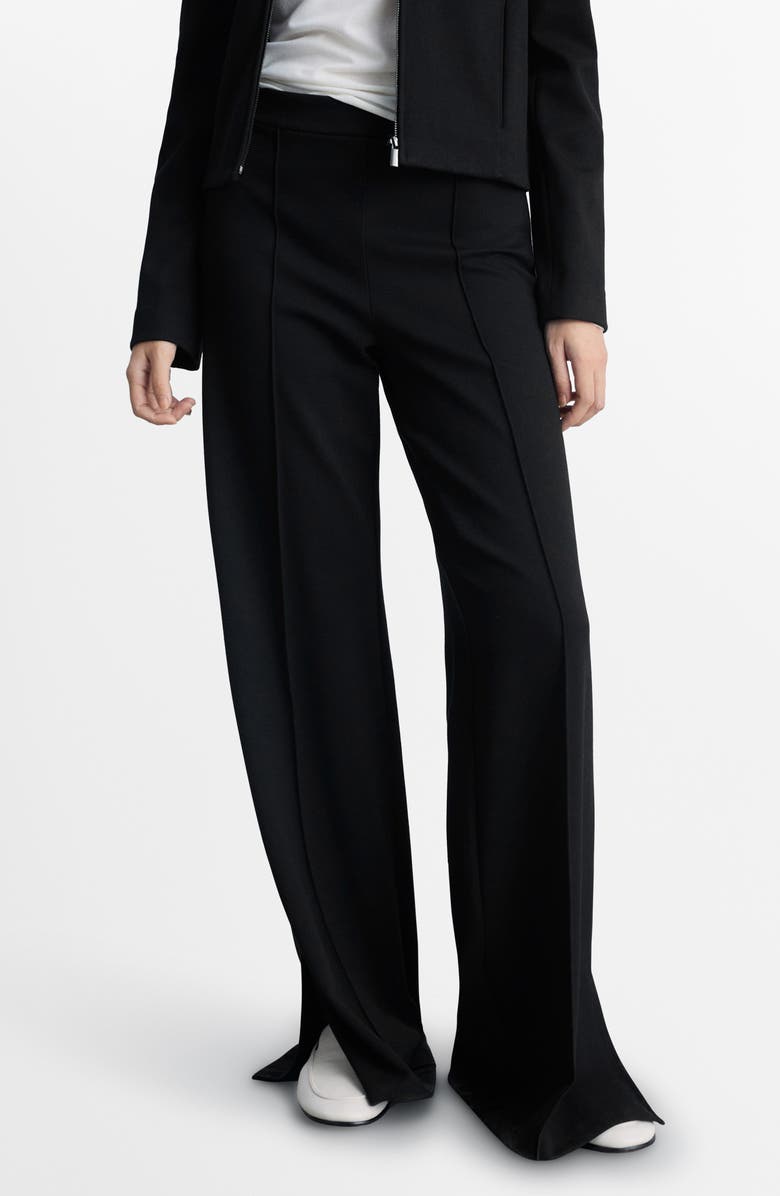 MANGO Slit Hem Wide Leg Trousers, Main, color, 