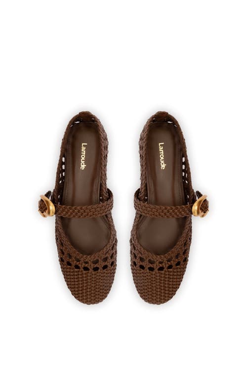 Larroude Verona Macrame Flats Burnt Umber In Burnt Umber