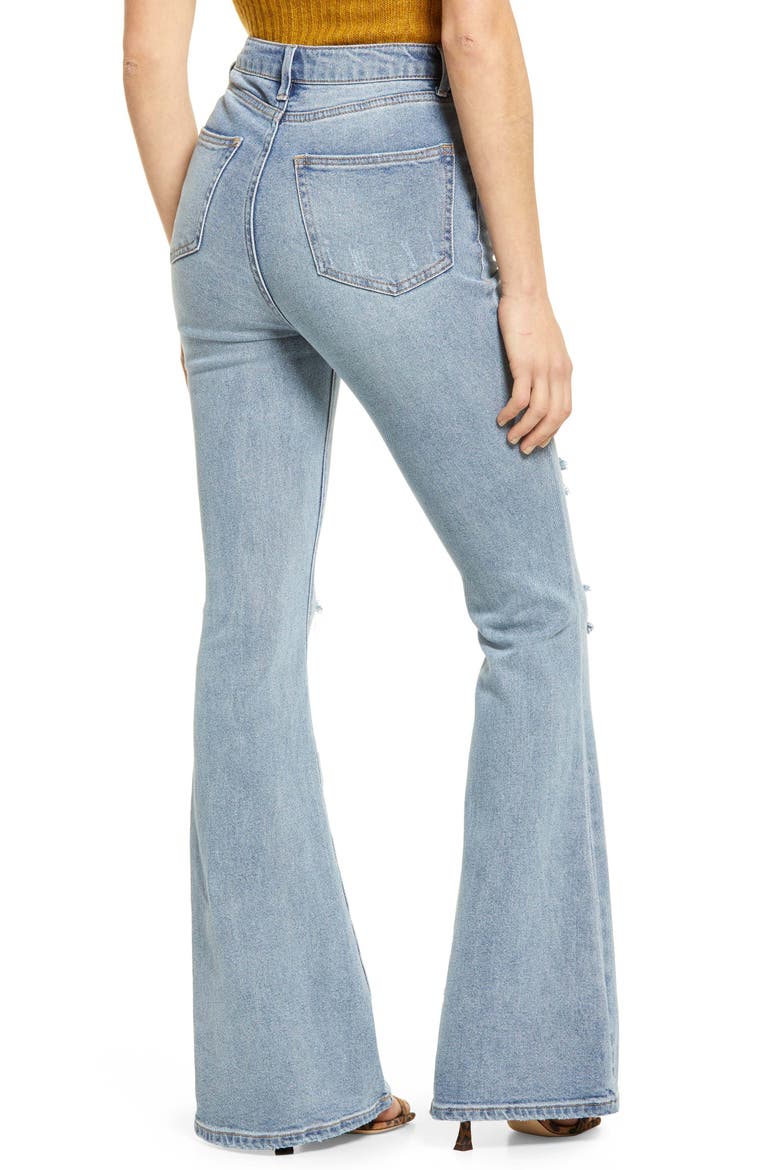 Kayne Distressed Flare Jeans, Alternate, color, LIGHT SUNLAND WASH
