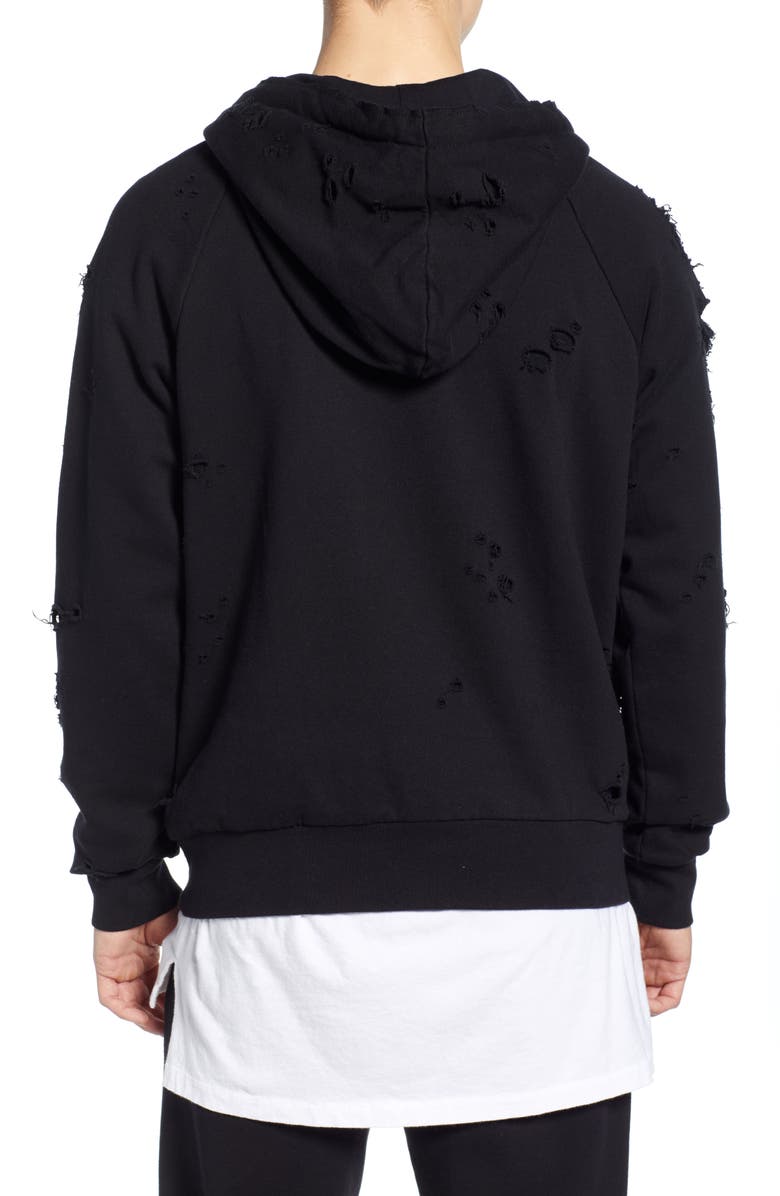 Alo Ripped Hooded Sweatshirt, Alternate, color, 
