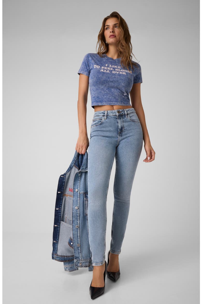 Marilyn Slogan Cropped Graphic Tee, Alternate, color, FBK5-OPEN