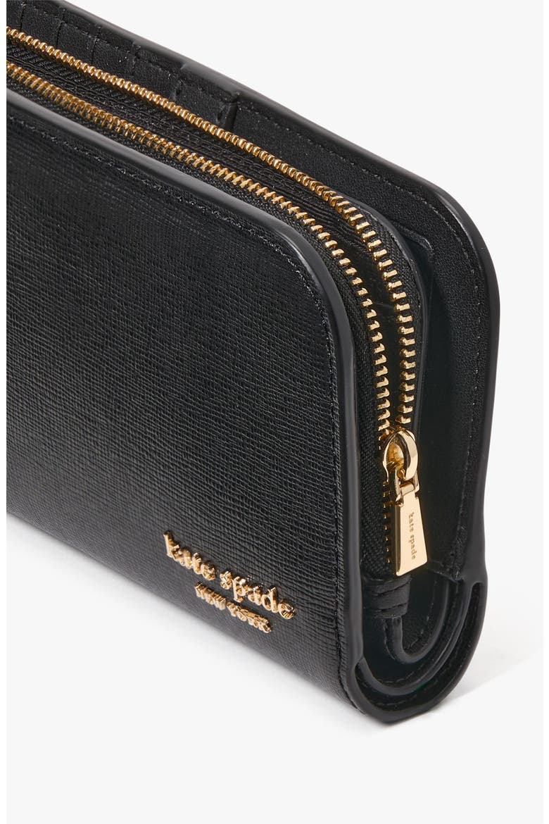 medium devin saffiano leather zip wallet, Alternate, color, BLACK