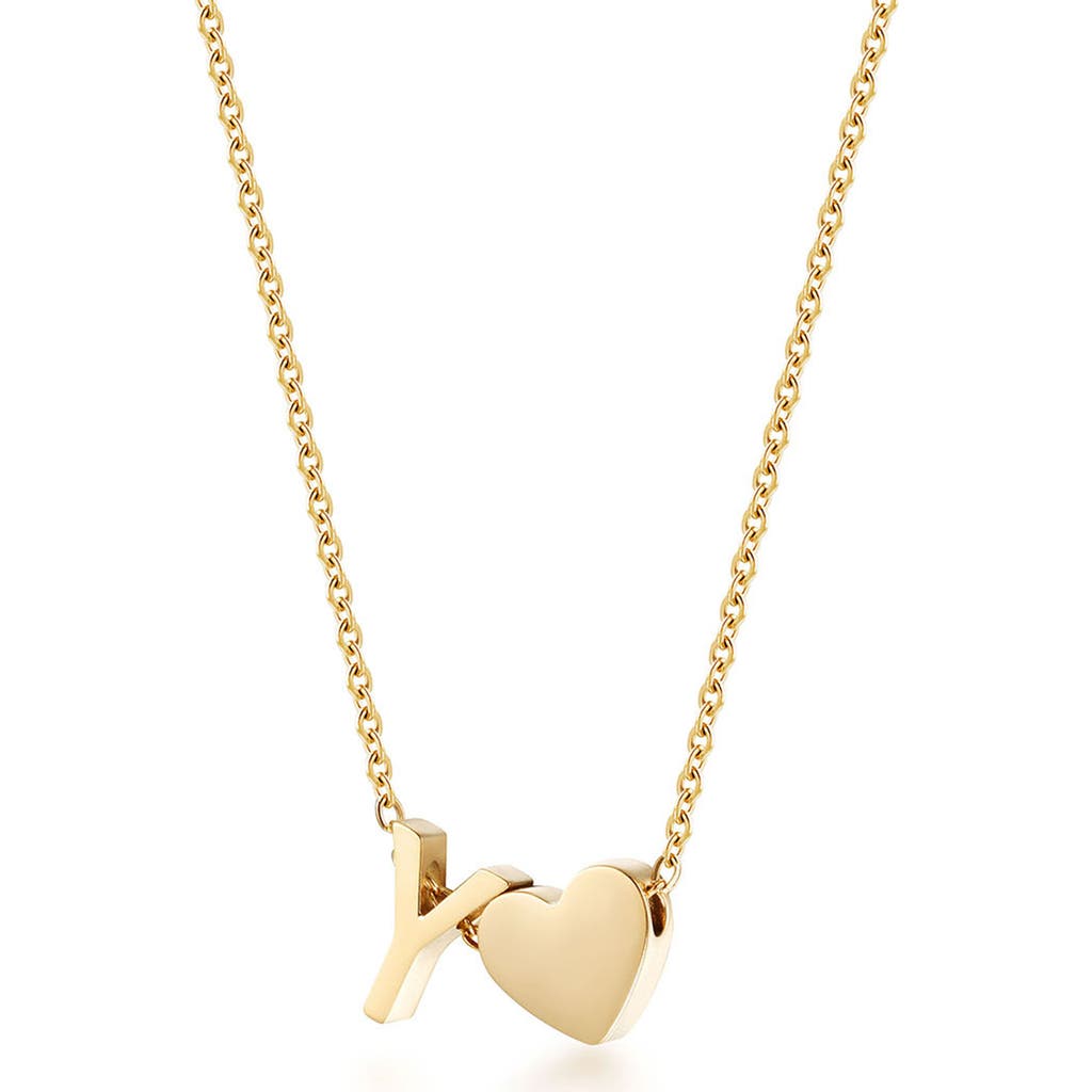 Jane Basch Designs Initial Heart Pendant Necklace In Gold