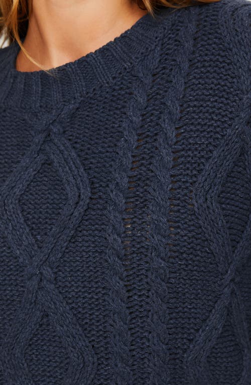 Princess Polly Anaya Oversize Aran Knit Sweater In Navy