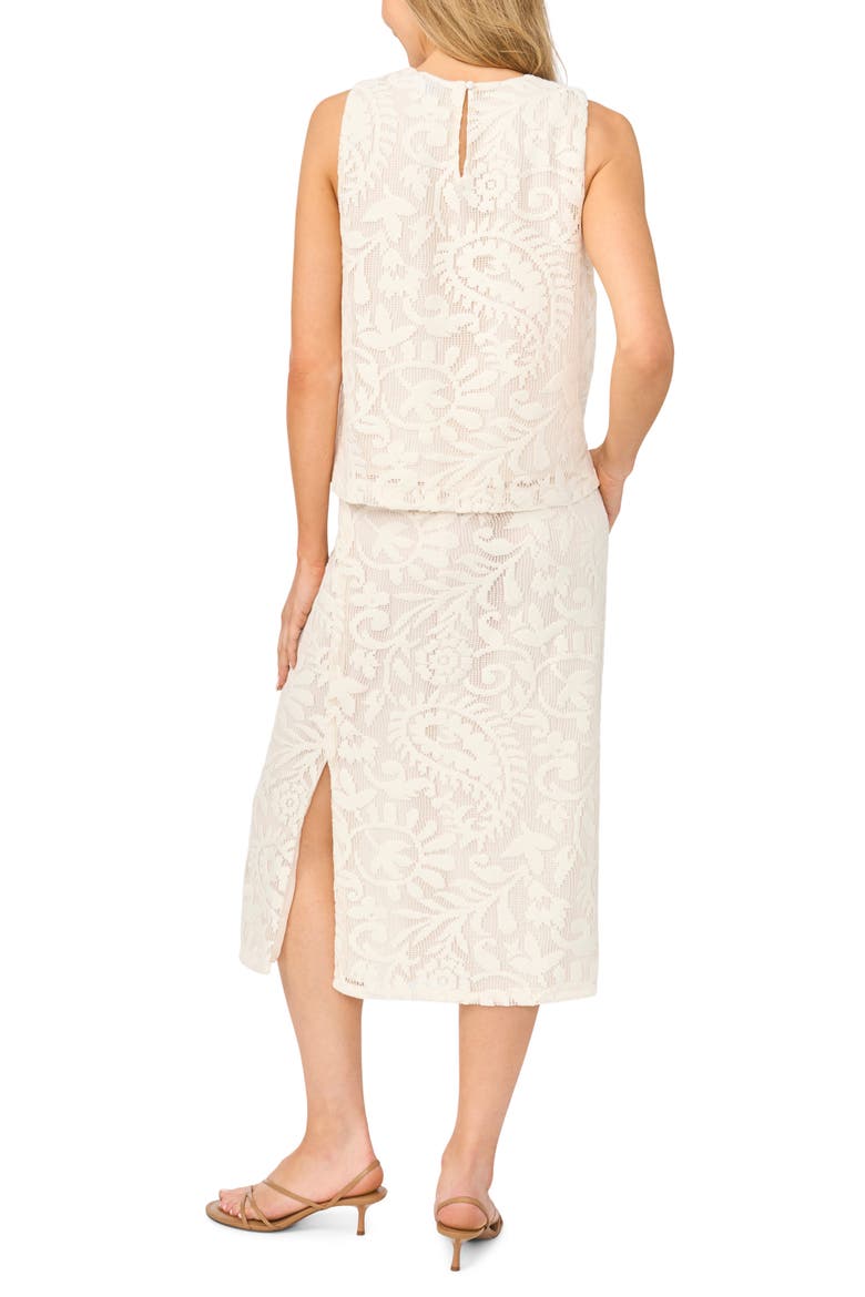 Lace Pull-On Midi Skirt, Alternate, color, NEW IVORY
