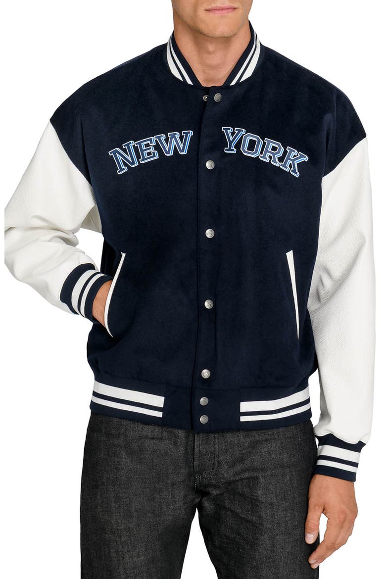 New York Rangers Varsity Jacket, Main, color, NAVY