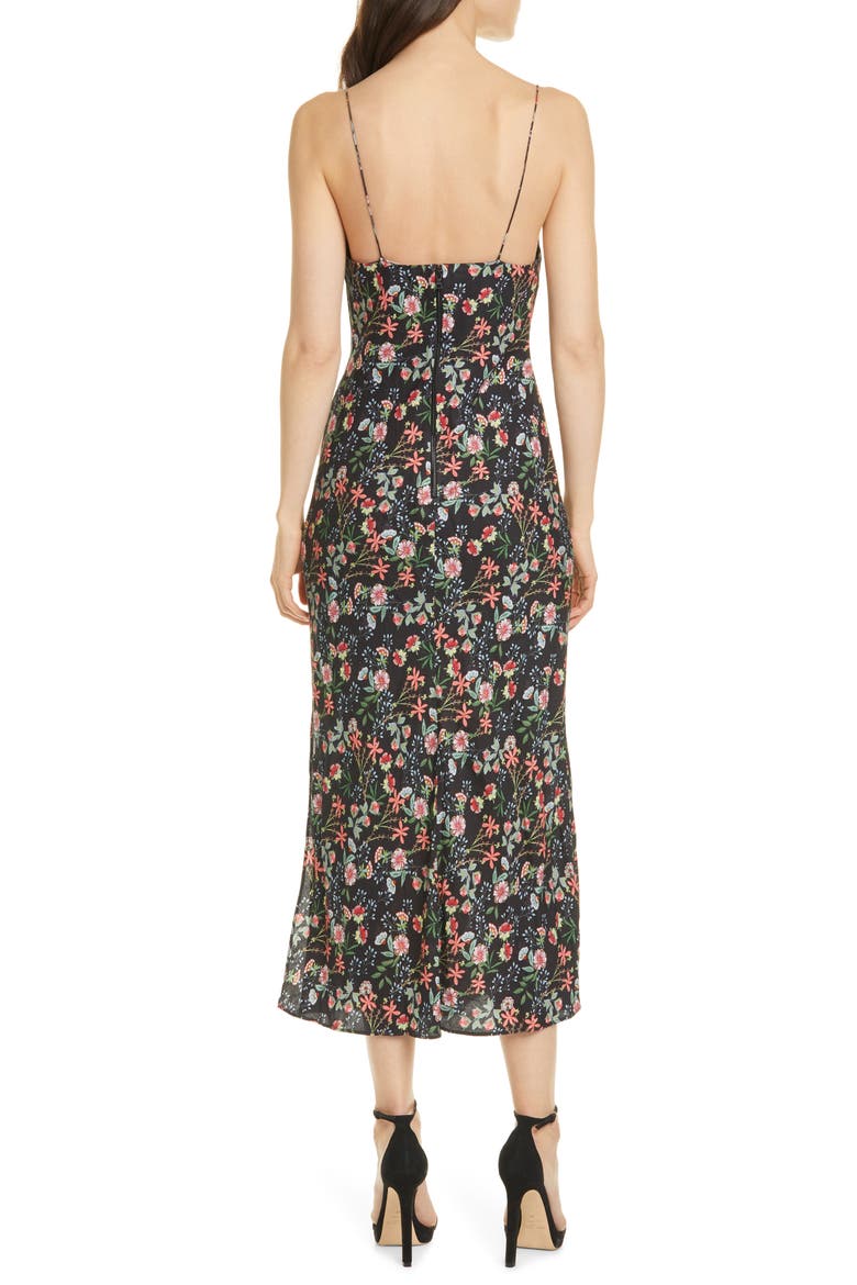Harmony Floral Midi Slipdress, Alternate, color, BLUE BELL-BLACK