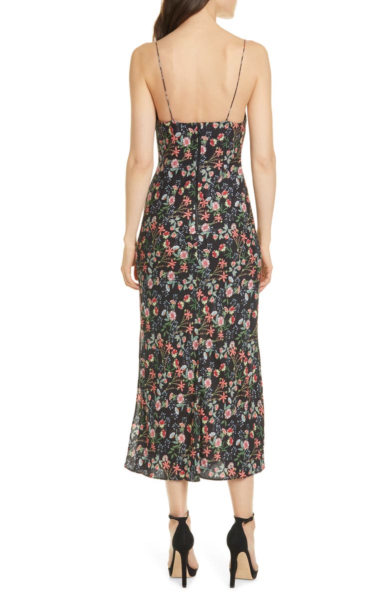 Alice + Olivia Harmony Floral Midi Slipdress, Alternate, color, 