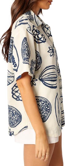 Petal & Pup Zayd Botanical Print Short Sleeve Cotton & Linen Petal & Pup Zayd Botanical Print Short Sleeve Cotton & Linen