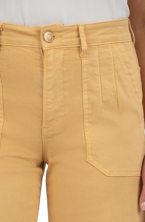Kut From The Kloth Meg High Waist Ankle Wide Leg Twill Pants In Brown