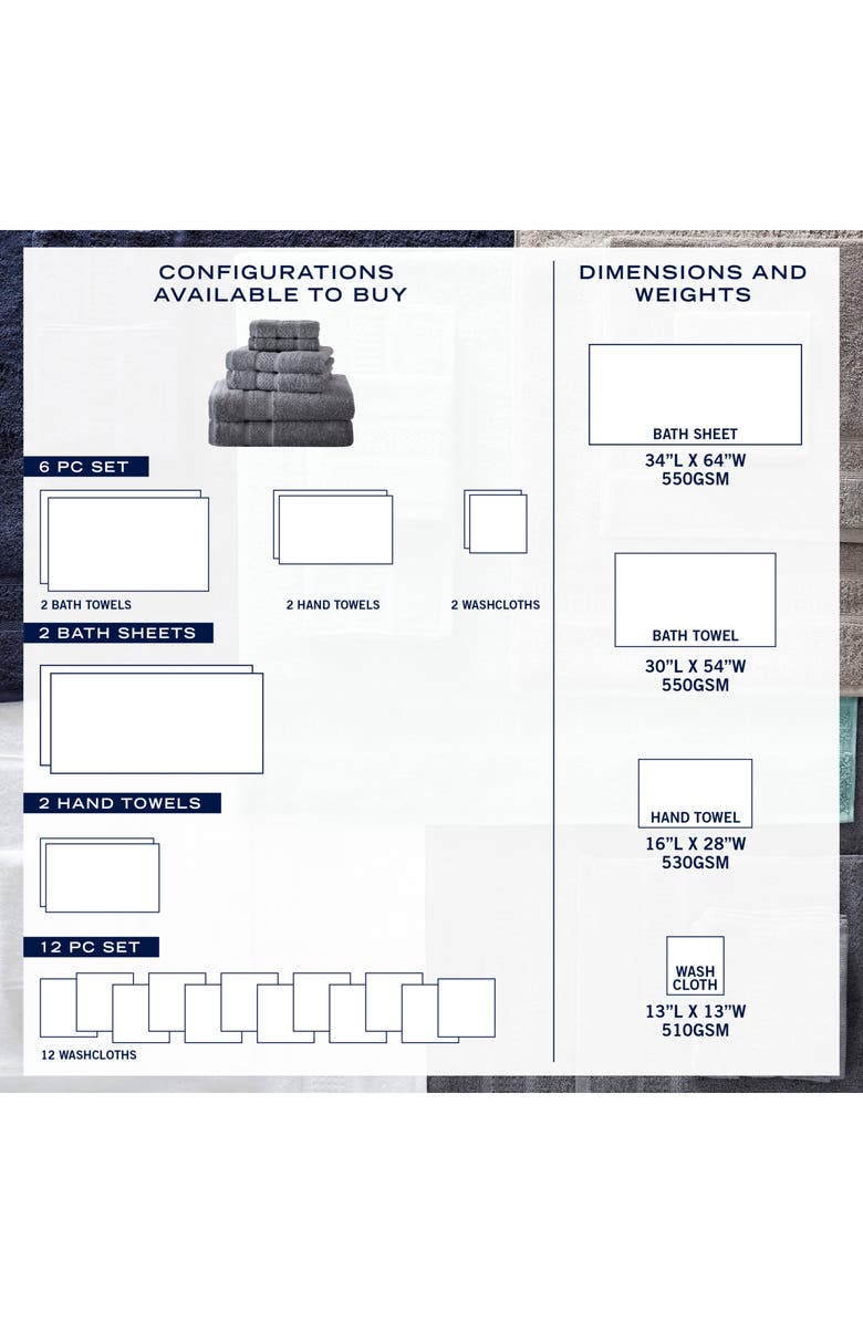Nautica Oceane Set of 2 Bath Towels, Alternate, color,