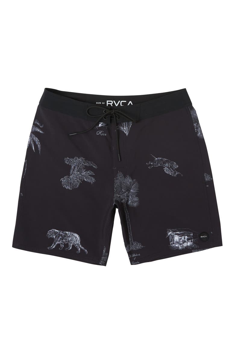 Pigment Board Shorts, Main, color, BLACK/ WHITE