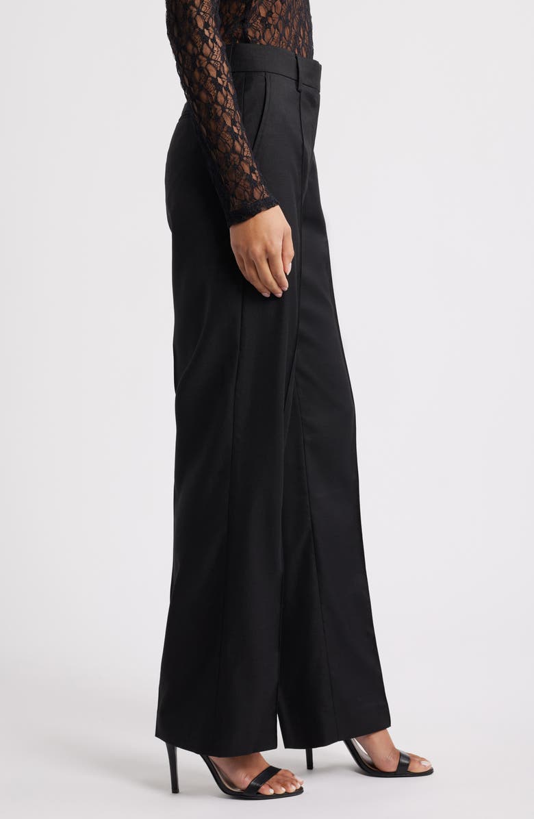 Topshop Slim Fit Suit Pants, Alternate, color, Black