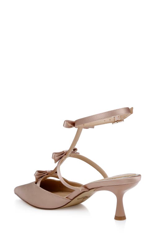 Jewel Badgley Mischka Elisabetta Ankle Strap Pointed Toe Kitten Heel Pump