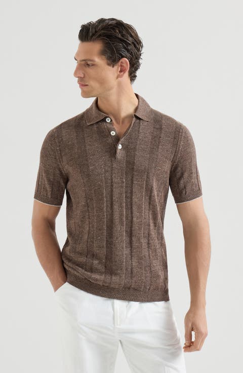Rib knit polo