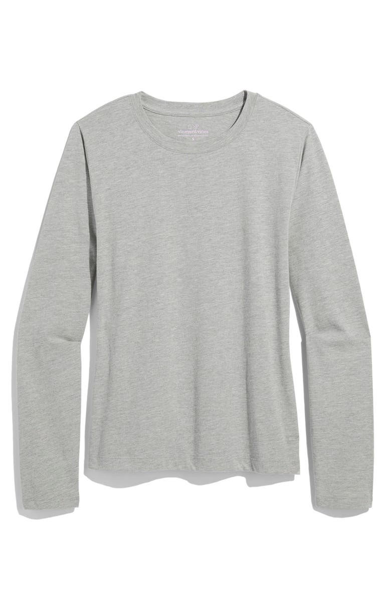 vineyard vines Long Sleeve Crewneck T-Shirt, Main, color, Light Grey Heather