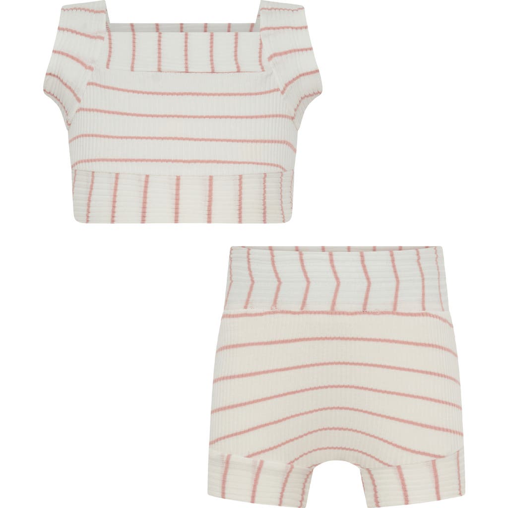 TINY TRIBE TINY TRIBE STRIPE RIB TANK & SHORTS SET