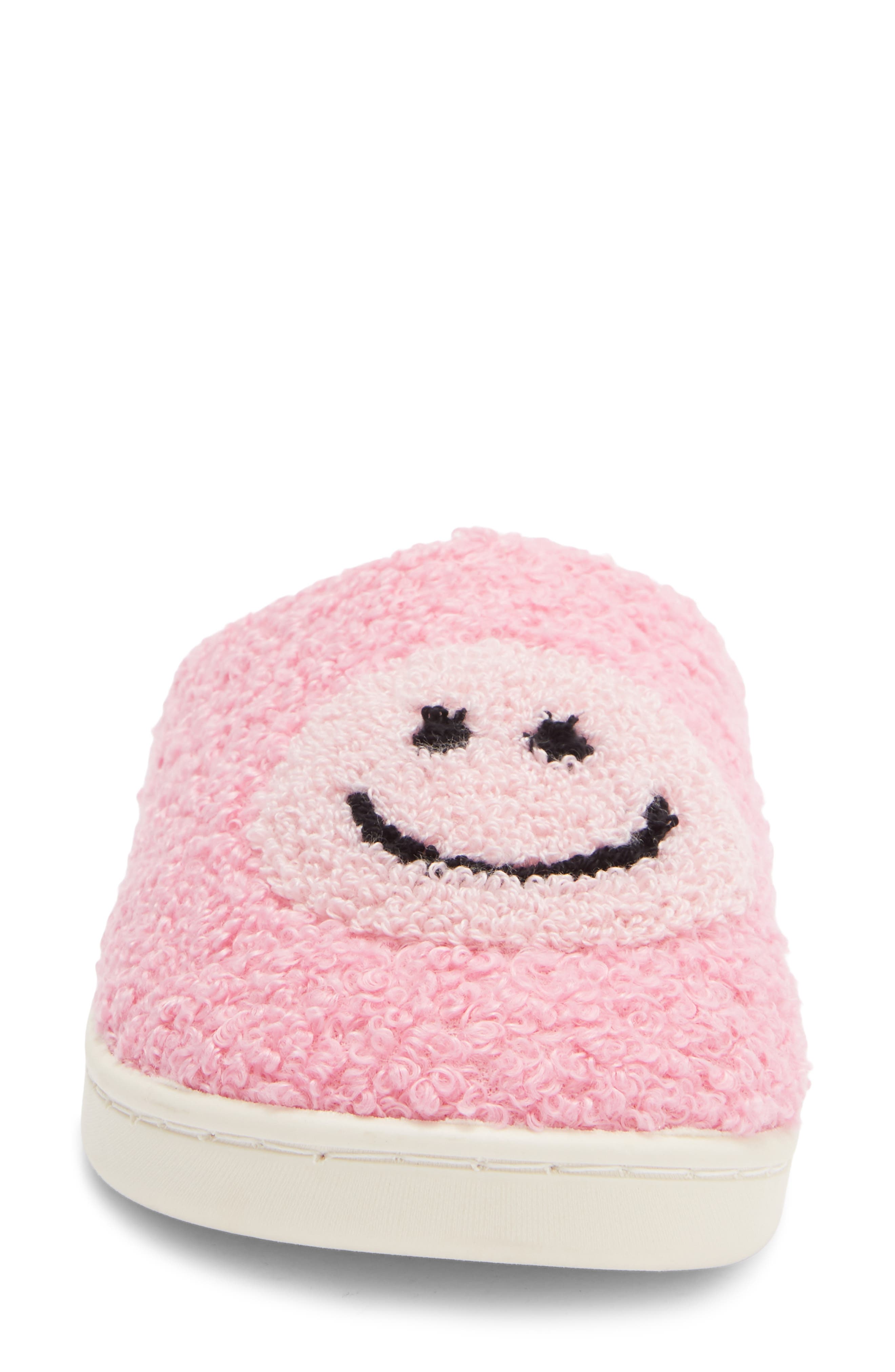 Kids' Smiley Face Slipper, Alternate, color, PINK LIGHT