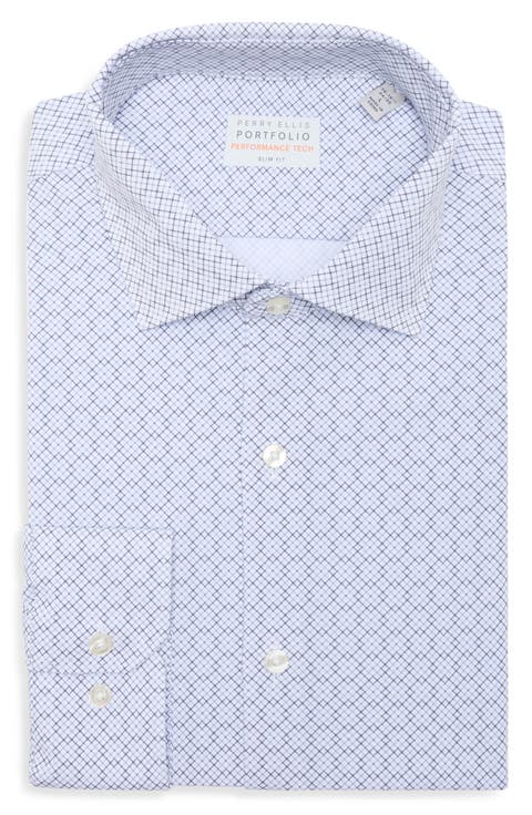 Diamond Print Slim Fit Stretch Dress Shirt (Big & Tall)