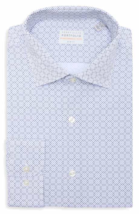 Perry Ellis Diamond Print Slim Fit Stretch Dress Shirt