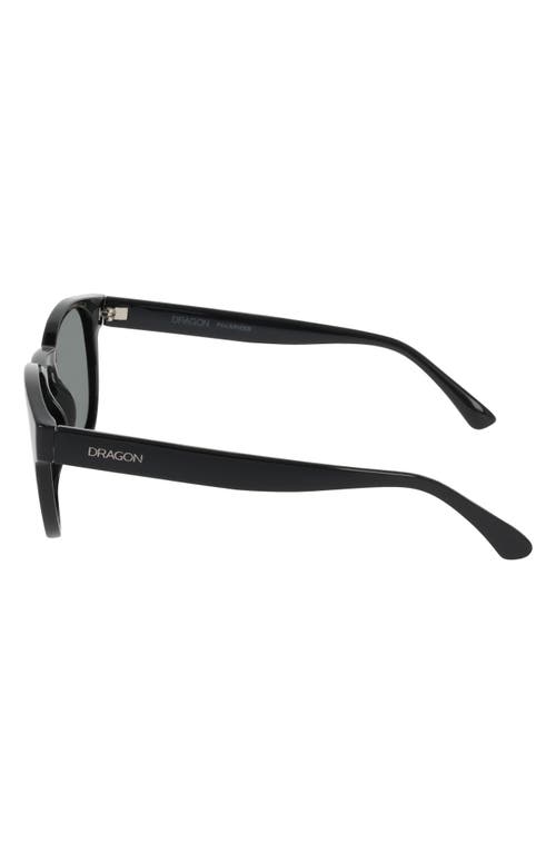 Dragon 53mm Round Sunglasses In Shiny Black/green